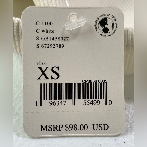 NWT Free People Have My Heart Cropped Tank Painted White - Picture 8 of 14